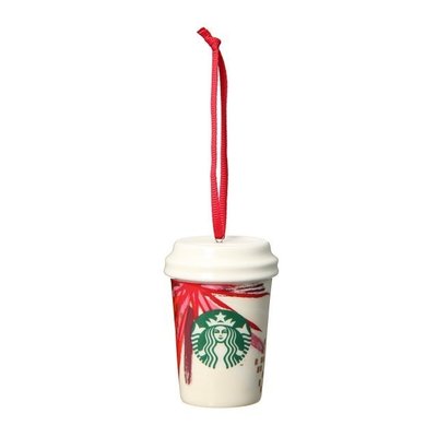 每個含運費599元~STARBUCKS日本星巴克咖啡2014耶誕白色外帶杯造型陶瓷吊飾~日本限定~[品味出售]