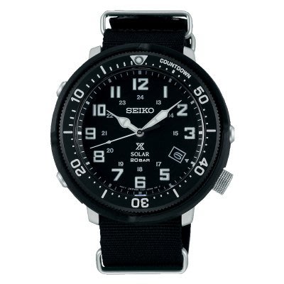 【金台鐘錶】SEIKO 精工錶 光動能 潛水錶 (復古軍事風限量錶) 帆布帶 SBDJ027J