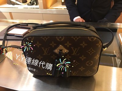 全新現貨Louis Vuitton saintonge lv m43555 新上市 黑色拼老花 流蘇 相機包