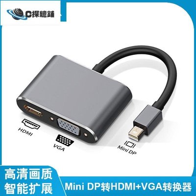 現貨熱銷-mini dp轉hdmi vga雙屏適用蘋果微軟筆記本電腦顯卡Mini DP轉換器