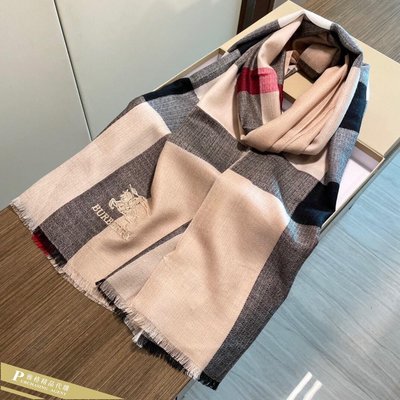 雅格時尚精品 BURBERRY 巴寶莉 經典馬標工藝(2)特級山羊絨時尚圍巾 美國outlet代購