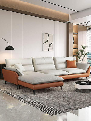 現貨：北歐風極簡科技布沙發客廳小戶型代簡約家用三人位布藝直排沙發