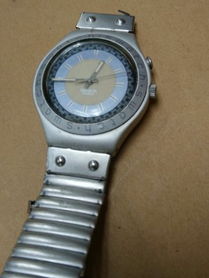 【Sep19】Swatch Irony Aluminium Patentec 防水金屬錶殼電子錶/金屬錶帶斷了，電池沒電