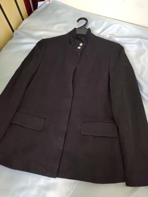 [99go] 全新 專櫃 Esprit 黑色 文青風 立領羊毛外套 夾克 40號 M-小L