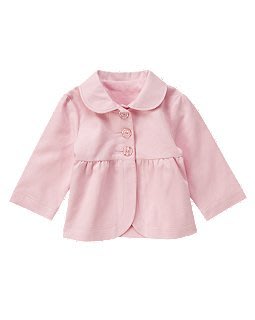 (((特價出清!!))) 二手 ~ 美國 CRAZY8 粉紅色 傘狀 純棉 娃娃裝短大衣 (XL14)