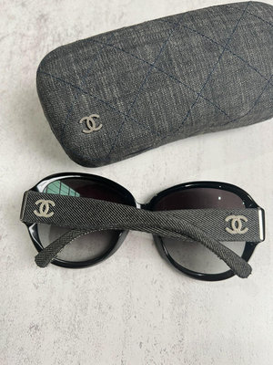 Chanel香奈兒牛仔墨鏡vintage太陽眼鏡九五新牛仔腿太陽眼鏡