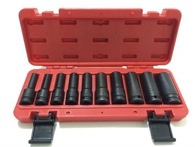 【歐洲進口工具】專業級四分氣動套筒組/長套筒、8~24mm 10 PCS 品質保證