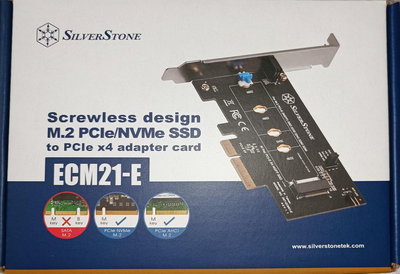 銀欣 SilverStone / M.2 PCIe/NVMe SSD 轉接卡 / ECM21-E