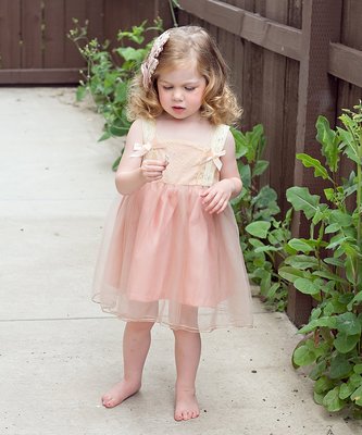 降價囉~~全新美國名牌 Sweet Charlotte 淺粉紅色蕾絲洋裝 Light Pink Lace Dress 尺寸:3T