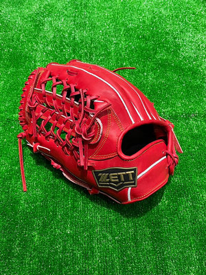 棒球世界ZETT SPECIAL ORDER 訂製款棒壘球手套特價外   野T網13吋紅色不到65折反手用