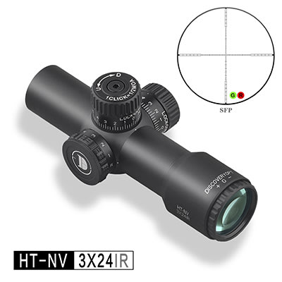 【磐石】發現者DISCOVERY狙擊鏡 瞄準鏡HT-NV 3X24IR超短款晝夜雙融合鍍膜-DI4789