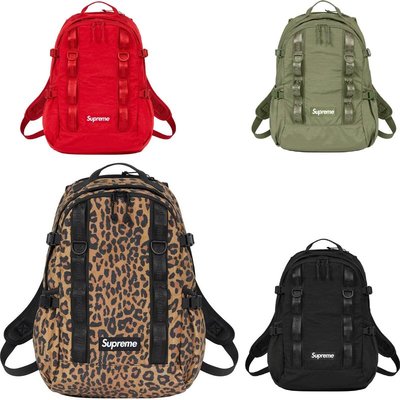 美牌Supreme 正品box logo新款2020 49TH Backpack 豹紋黑色學生書包男女户外旅行雙肩背包