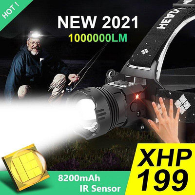 【精選好物】1000000LM LED頭燈XHP199 XHP160手電筒XHP90釣魚頭燈XHP100 18650紅外