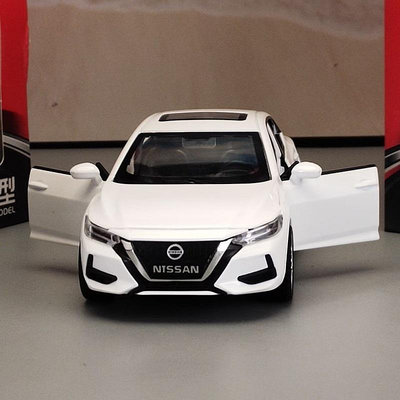 日產模型車1:32 Nissan sentra 帶底座 汽車模型 軒逸模型 合金車 迴力車玩具 聲光玩具車 兒童玩具車
