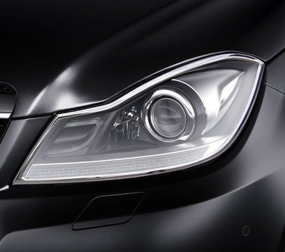 ~圓夢工廠~ Benz 賓士 W204 coupe C180 C250 C63 兩門 2011~14 鍍鉻車燈框 前燈框