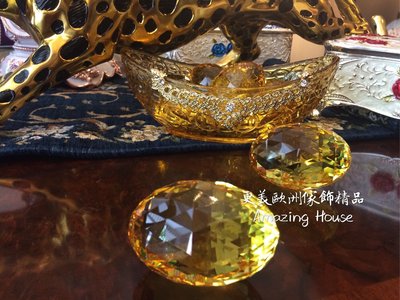 更美歐洲傢飾精品Amazing House水晶玻璃金雞蛋聚寶盆喜氣送禮居家入厝擺飾