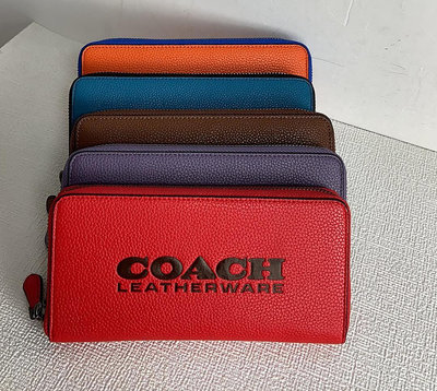 【琳精品】Coach C6699 CA298 全皮長款字母大Logo拉鏈錢包 手包 錢夾 皮夾 長夾