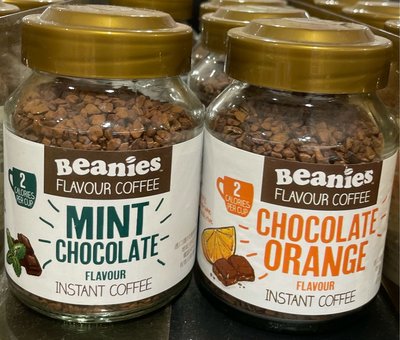 2/17前 英國 Beanies 即溶咖啡 香澄巧克力風味即溶咖啡風味50g 或 薄荷巧克力風味即溶咖啡50g