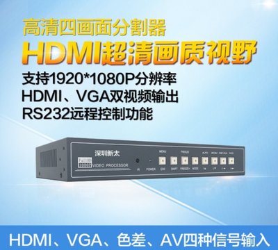 畫面分割器二路手游HDMI VGA雙高清輸出 筆記本電腦畫中畫分屏器 DVI VGA 色差端子AV信號輸入