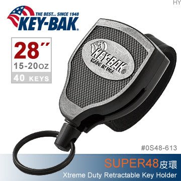 KEY-BAK SUPER48 Xtreme Duty 28"伸縮鑰匙圈(皮環款) 型號： #0S48-613