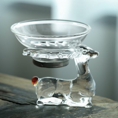 創意玻璃茶濾一體組合套裝茶具過濾網沖茶無孔茶漏麋鹿分茶器~特價新店促銷