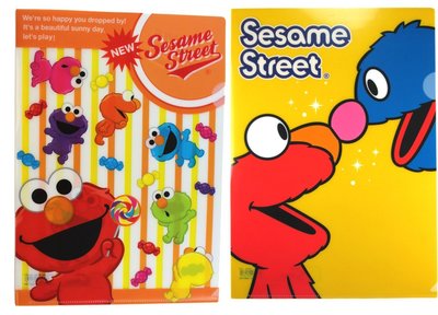 【卡漫迷】 Elmo L夾 兩入組 條紋 ㊣版 Sesame Street 芝麻街 餅乾怪獸 文件夾檔案夾資料夾 日本製