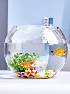 小魚缸加厚透明玻璃烏龜缸客廳家用桌面圓形迷你小型金魚缸