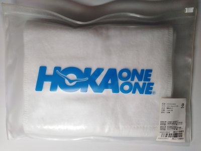 (全新) HOKA ONE ONE運動毛巾 (22*115, 白, 100%棉) 浴巾 戶外運動跑步健身瑜伽 摩曼頓