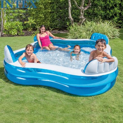 現貨intex56475靠背座位家庭水池 充氣游泳池 戲水池海洋球池