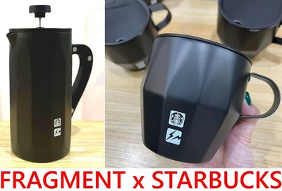 BLACK日本限定！全新FRAGMENT x STARBUCKS星巴克鍛造感金屬黑鐵保溫杯(賣場另有咖啡壺)