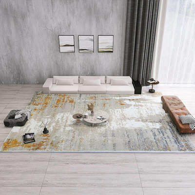 意式地毯客廳輕奢風沙發茶幾毯現代簡約北歐新中式高級淺灰色家用