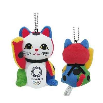 【噗嘟小舖】現貨 日本正版 東京 奧運 TOKYO 2020 招財貓 吊飾 購於日本 娃娃 玩偶 吉祥物