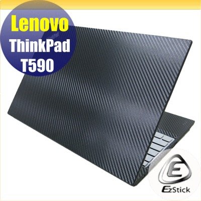 【Ezstick】Lenovo ThinkPad T590 黑色立體紋機身貼 (含上蓋貼、鍵盤週圍貼、底部貼)DIY包膜
