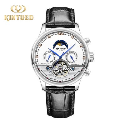 男士手錶 KINYUED金悅達 經典商務風時尚多功能全自動防水男士真皮機械手錶