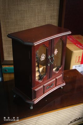 【古物箱】 珠寶盒 鑰匙盒 珠寶盒 (單抽屜) 早期 台灣製 實木 中國 骨董 古董 (二手老件)