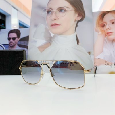 CAZAL 德國精品設計品牌 金-白色金屬雙槓漸層太陽眼鏡 德國精緻工藝鮮明獨特的設計風格 萬眾矚目的焦點 959