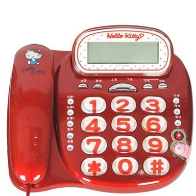HELLO KITTY 來電顯示有線電話機 KT-229T