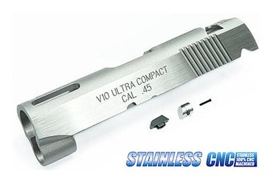 [01] 警星 MARUI V10 CNC 不銹鋼 鋼製 滑套 ( 日本馬牌小45 GBB MEU COLT45 玩具槍