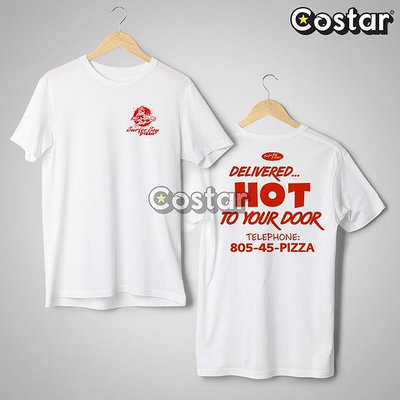 Pizza Surfer 男孩 T 恤字體和背面