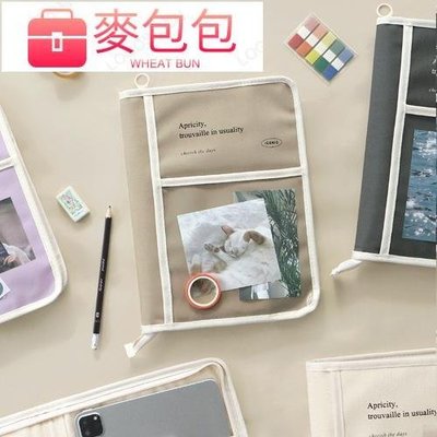 【Inbo盈寶】韓國簡約帆布便攜防震適用於11寸iPad Pro平板電腦包 文具收納包 筆電包 筆電內袋收納包-麥包包