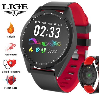 現貨手錶腕錶利格智能手錶計步手環圓屏觸摸屏血壓心率檢測手環多功能手錶