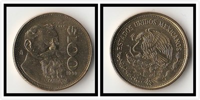 珍品收藏閣美洲 墨西哥100比索硬幣 1990年版 外國錢幣 硬幣收藏