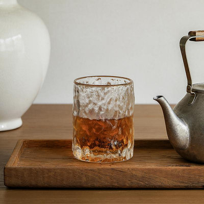 迦樂進口日本aderia鳴門初雪錘紋玻璃杯威士忌酒杯茶杯