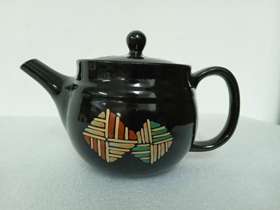 (日式茶具)常滑燒黑釉彩繪紫砂內膽急須/茶壺(A1044)