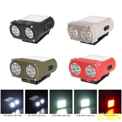 天誠TC可充電運動傳感器頭燈超亮輕型 LED 頭燈防水 COB 頭燈手電筒,適用於野營遠足
