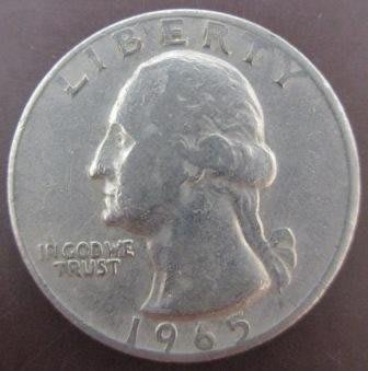 ~AMERICA 美國 1/4元 QUARTER DOLLAR 1965年*2 錢幣/硬幣二枚~
