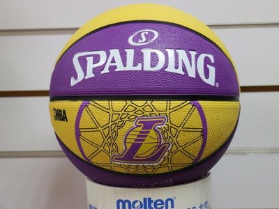 (缺貨勿下標)SPALDING 斯伯丁籃球 NBA 隊徽球系列 湖人隊 (SPA83156)另賣 nike molten