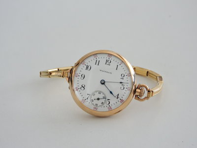 古董 WAITHAM 華爾頓 小秒針 手上鍊機械懷錶手錶