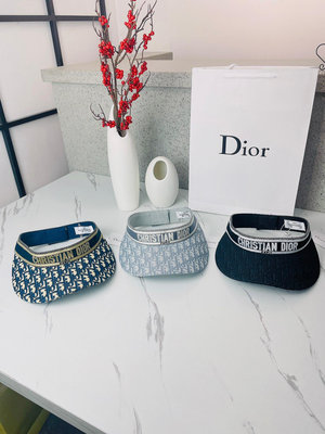 全館免運 Dior 迪奧 新款字母提花滿印刺繡空頂帽 遮陽帽  舒適 簡約 三色可選 大小可調節 可開發票