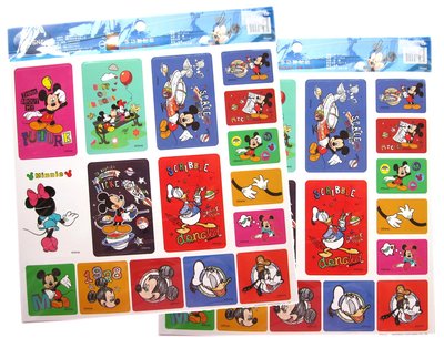 【卡漫迷】 米奇 悠遊卡貼 二張組 ㊣版 Mickey 票卡貼 貼紙 筆記貼 手機貼 台灣製 米老鼠 唐老鴨高飛狗 米妮